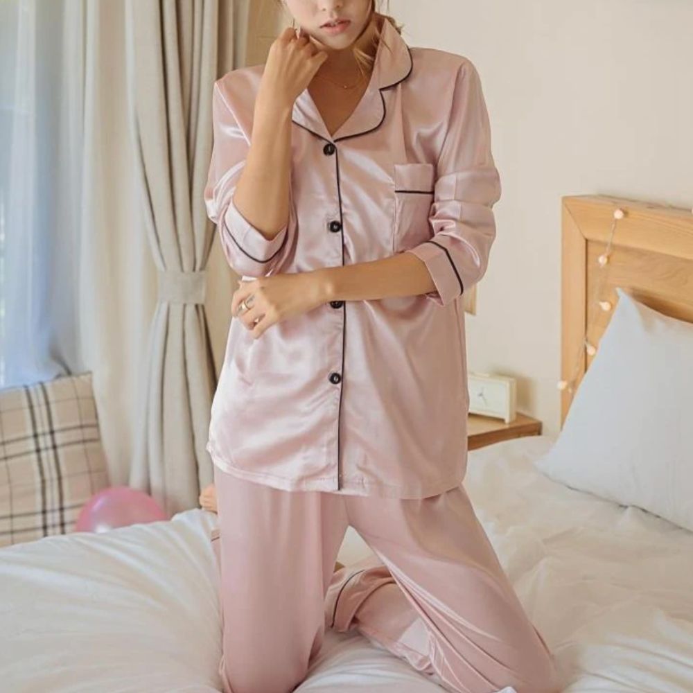 faux silk pjs set for women australia