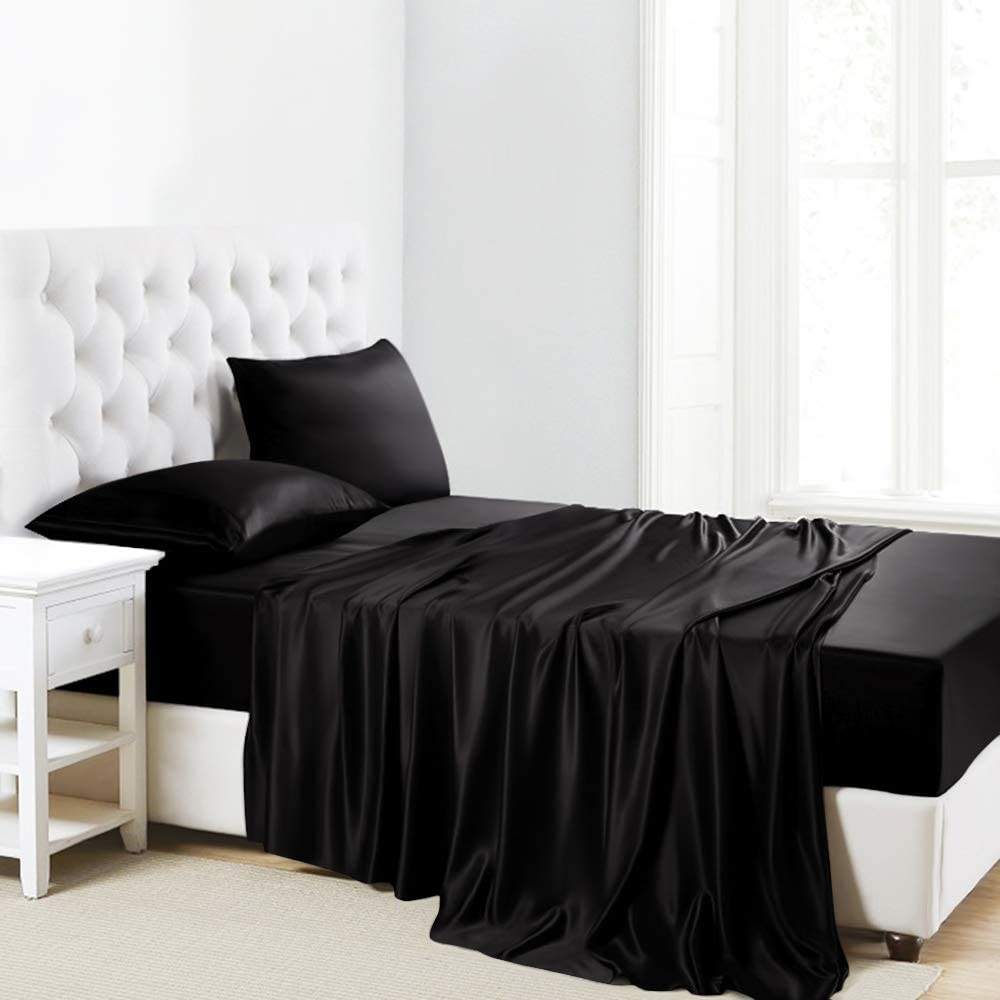 buy black mulberry bed sheet