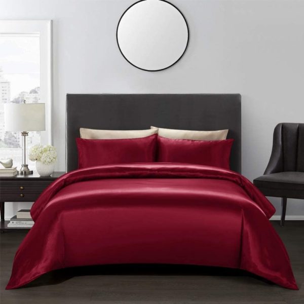 buy red satin silk sheets online