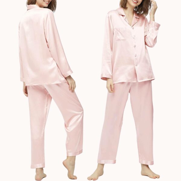 buy pink pure silk pyjamas for women