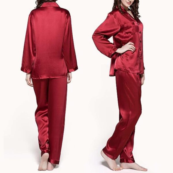 buy red pure silk pyjamas for women